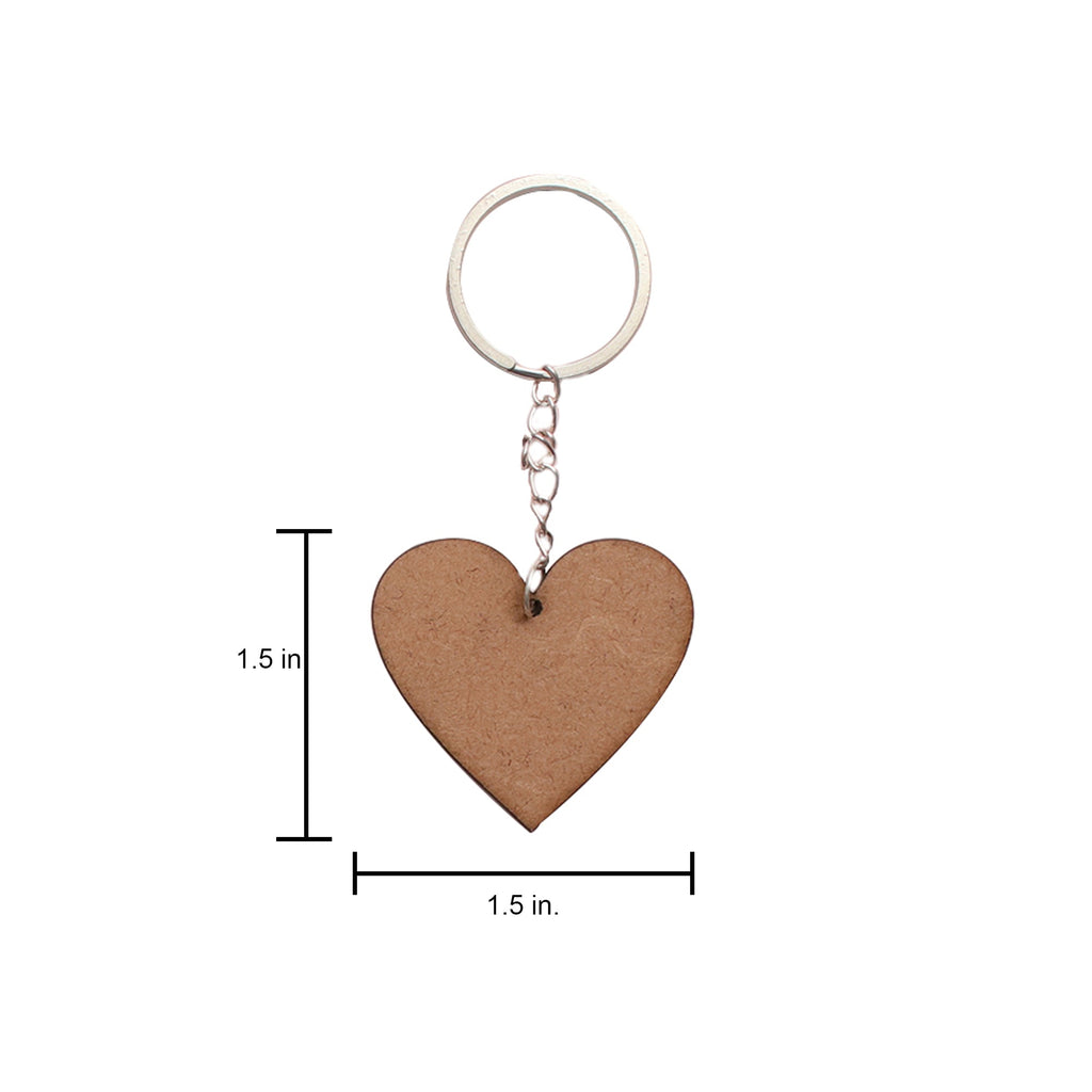 MDF Keychain Hearts 1.9mm Thick 5pcs
