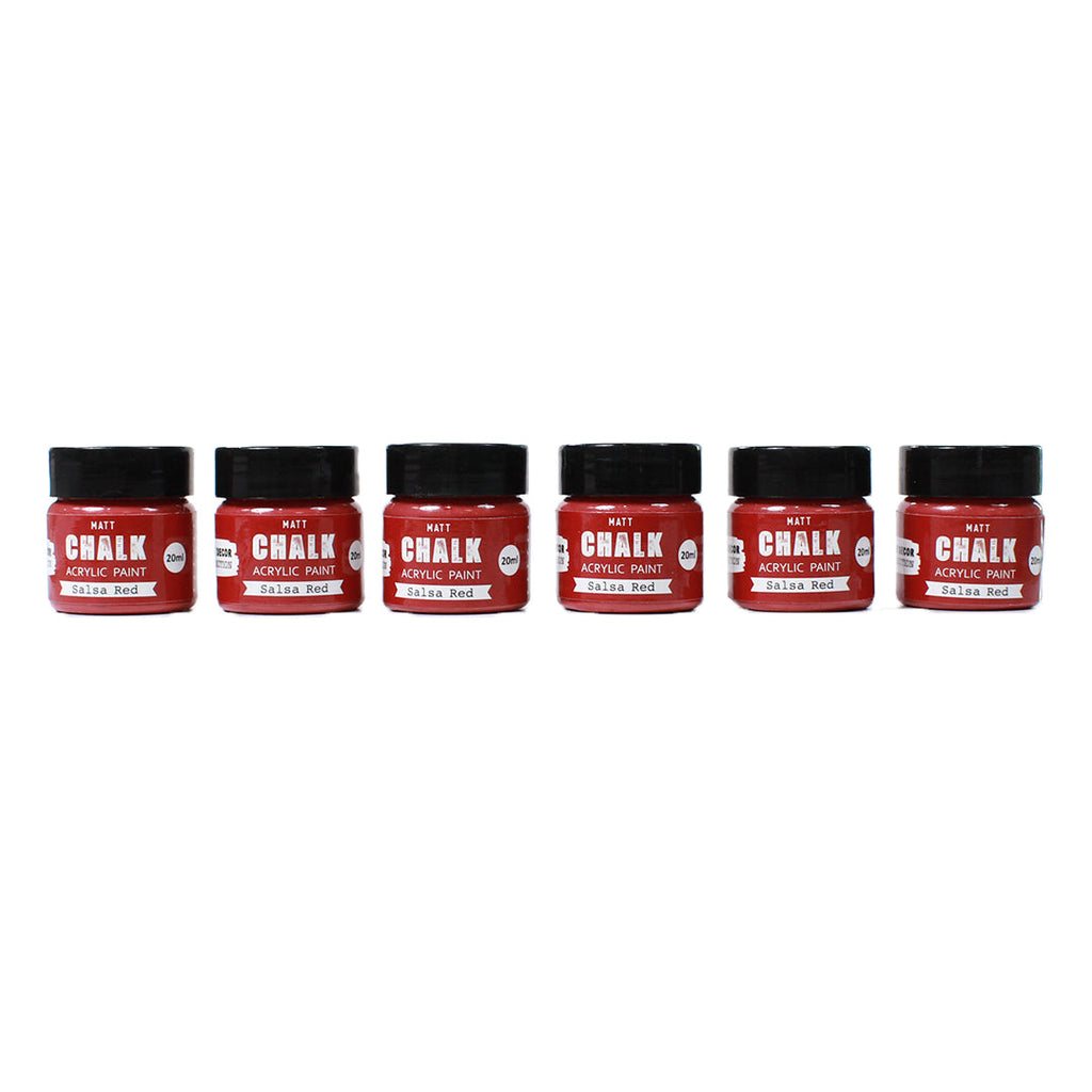 Little Birdie Share Pack Home Decor Chalk Paint - Salsa Red, 20ml, 6pc