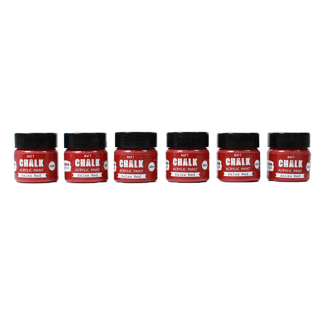 Little Birdie Share Pack Home Decor Chalk Paint - Salsa Red, 20ml, 6pc