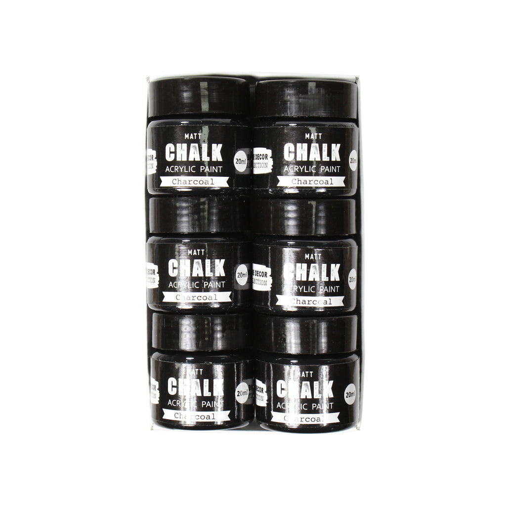 Little Birdie Share Pack Home Decor Chalk Paint - Charcoal, 20ml, 6pc