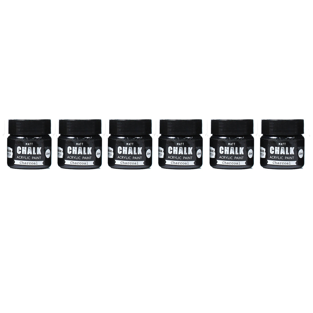 Little Birdie Share Pack Home Decor Chalk Paint - Charcoal, 20ml, 6pc