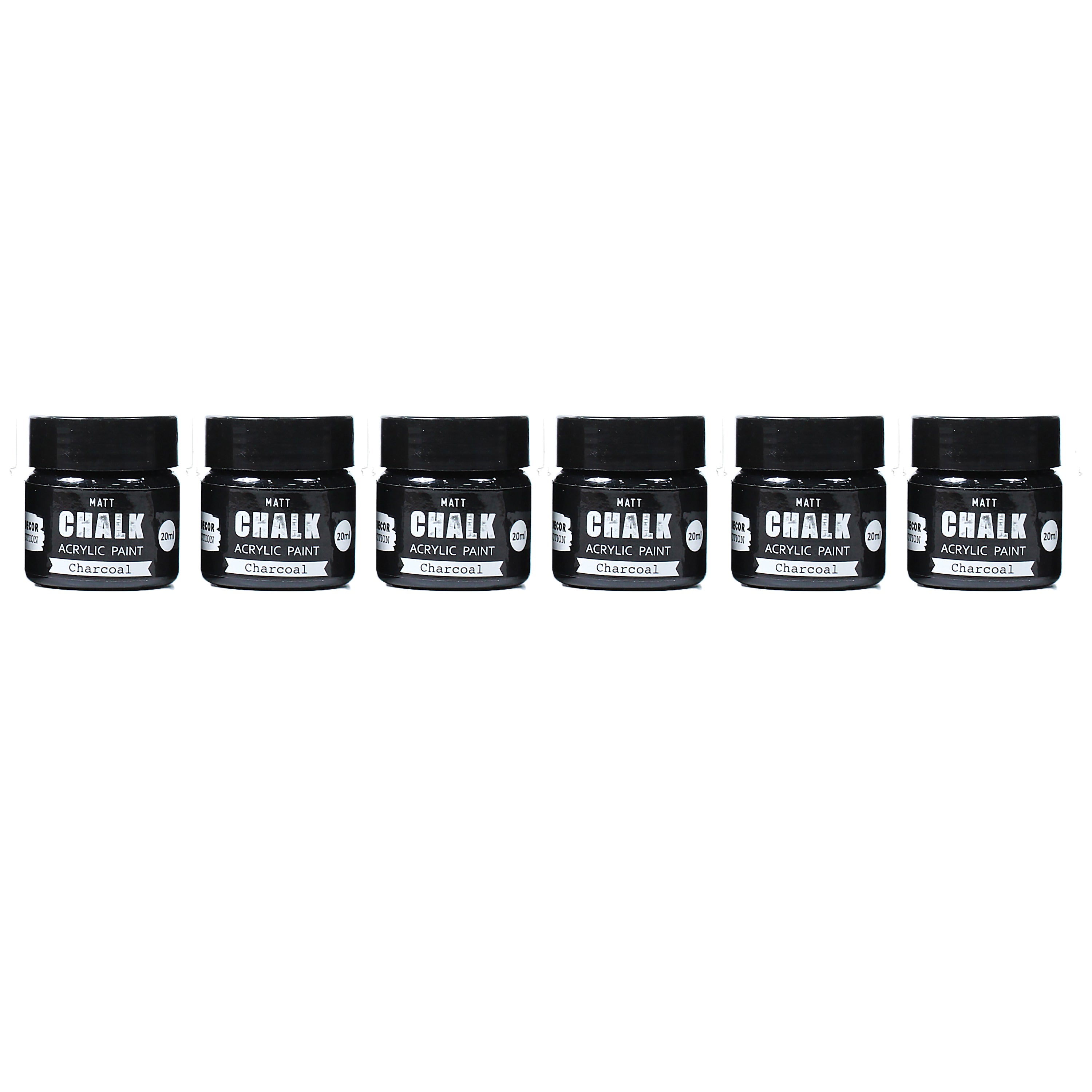 Little Birdie Share Pack Home Decor Chalk Paint - Charcoal, 20ml, 6pc