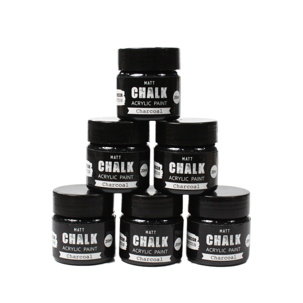 Little Birdie Share Pack Home Decor Chalk Paint - Charcoal, 20ml, 6pc