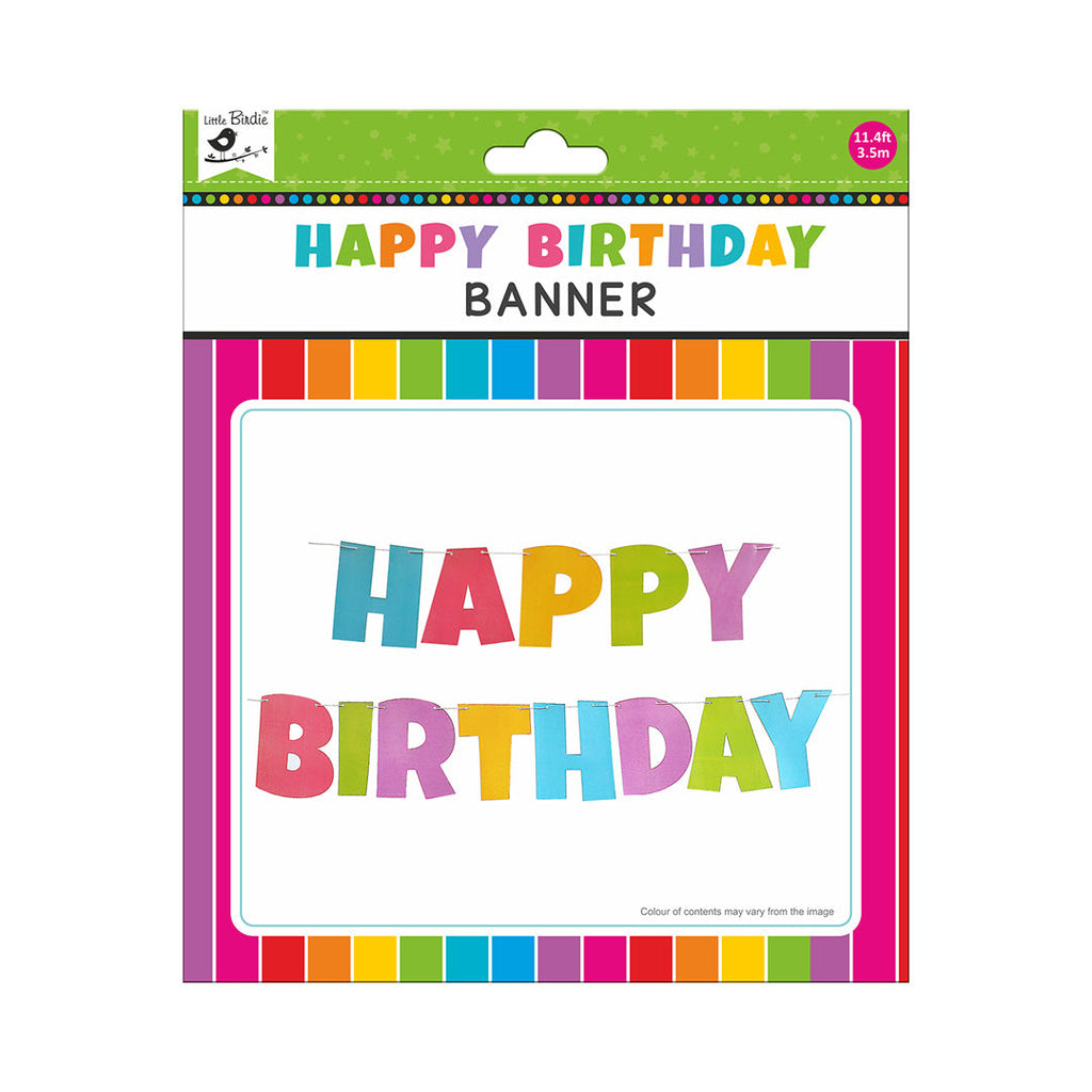 Happy Birthday Banner 2M Thread 13Pcs Lb