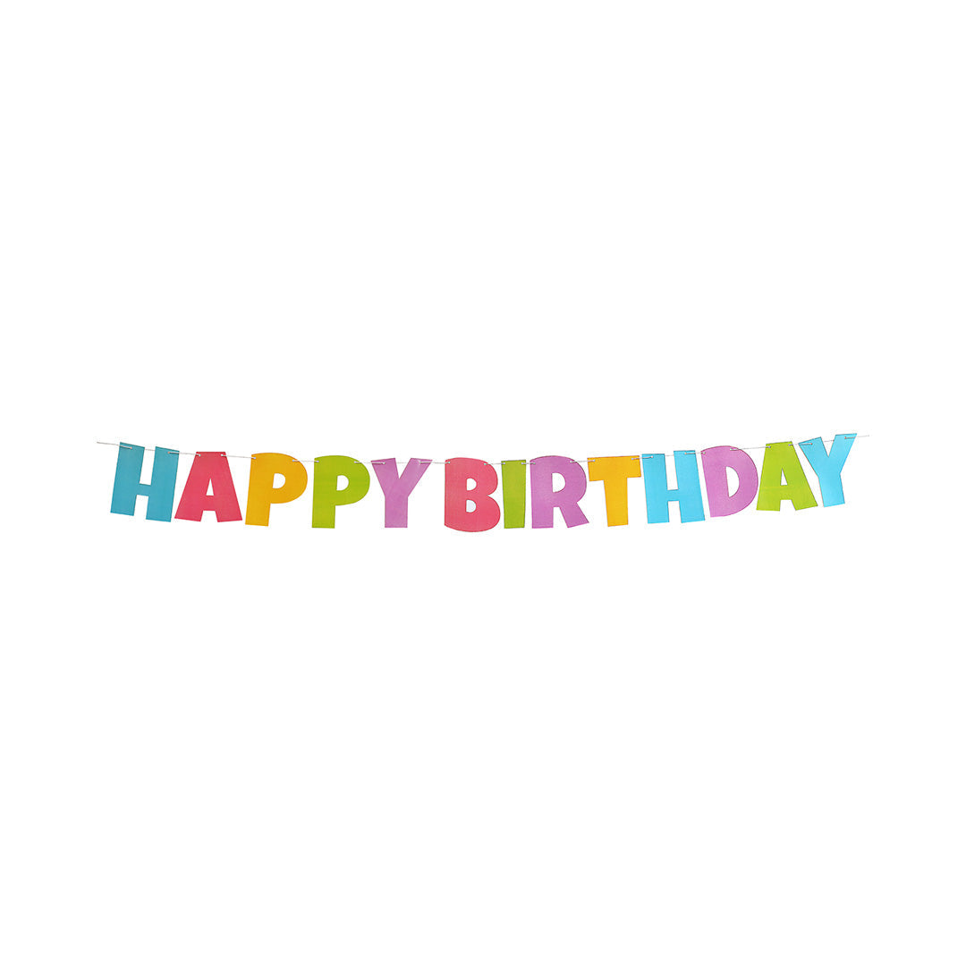 Happy Birthday Banner 2M Thread 13Pcs Lb
