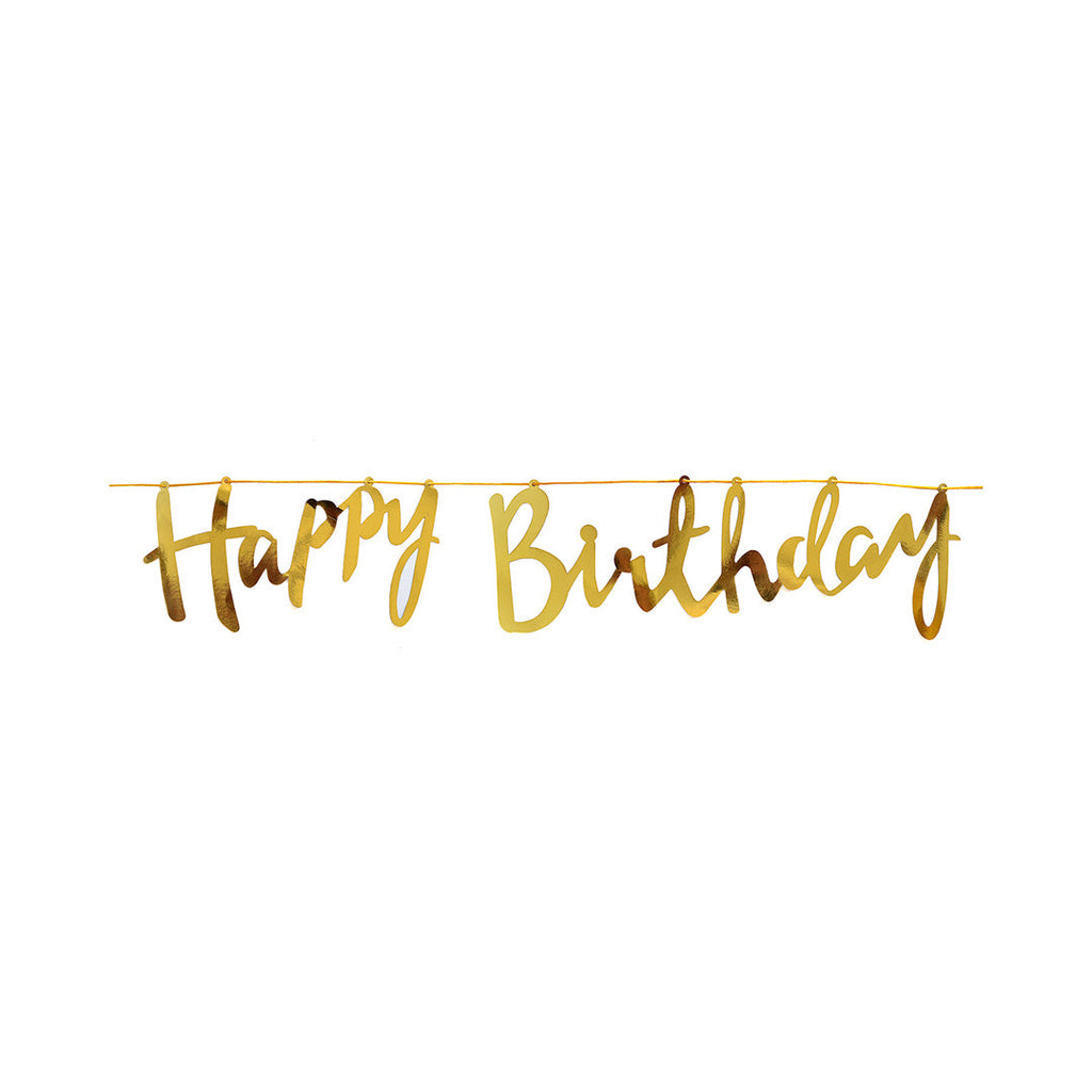 Happy Birthday Gold Banner 2.5M Thread 3Pcs Lb