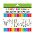 Happy Birthday Silver Banner 2.5M Thread 3Pcs Lb
