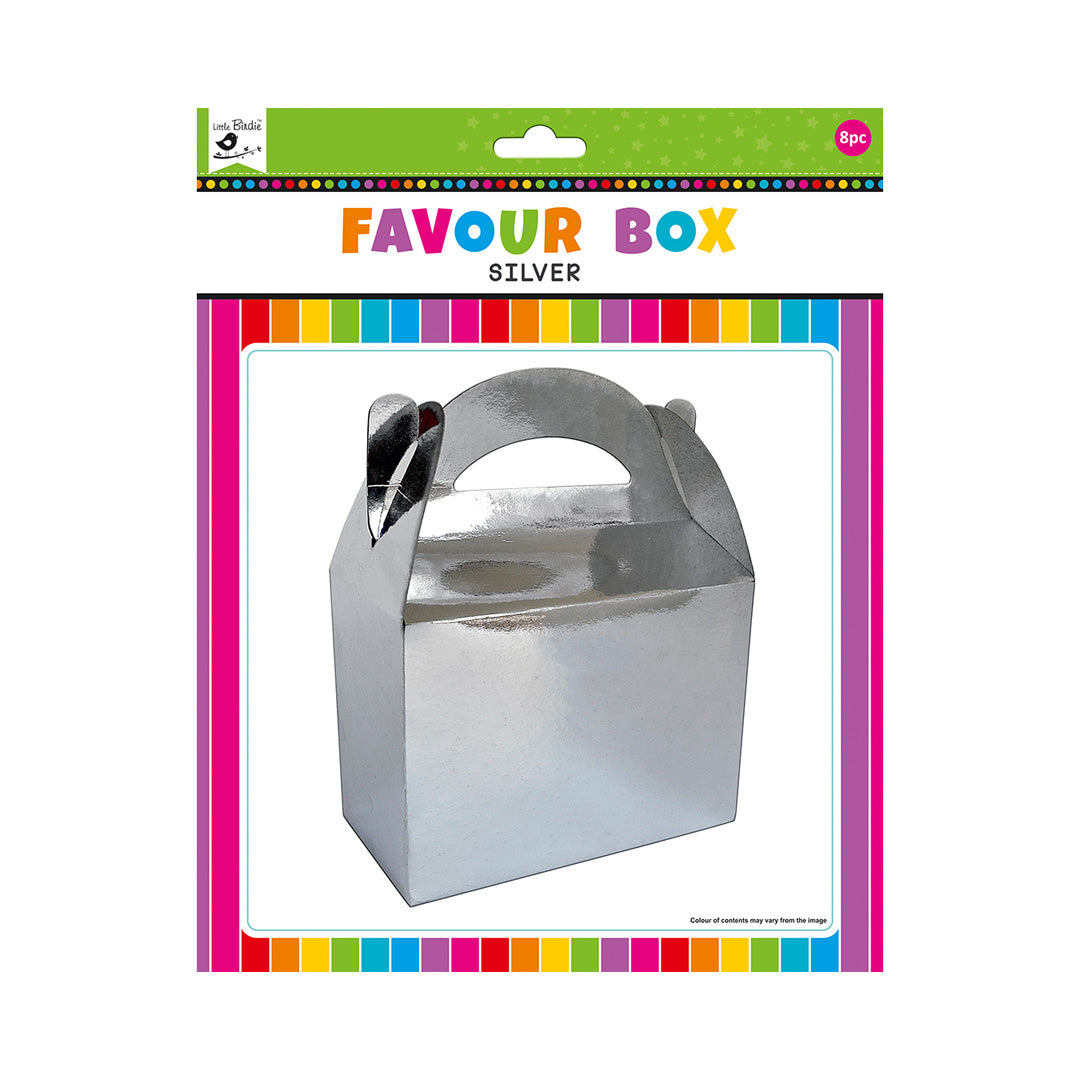 Little Birdie Favour Box Silver- 8Pc