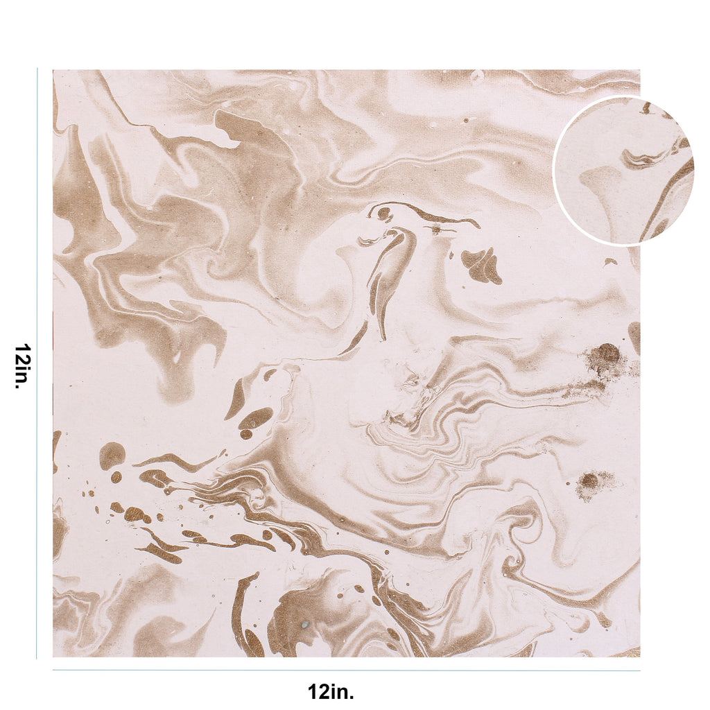 Marbled Paper Golden Glaze 12X12 Inch 200Gsm 1Sheet Lb