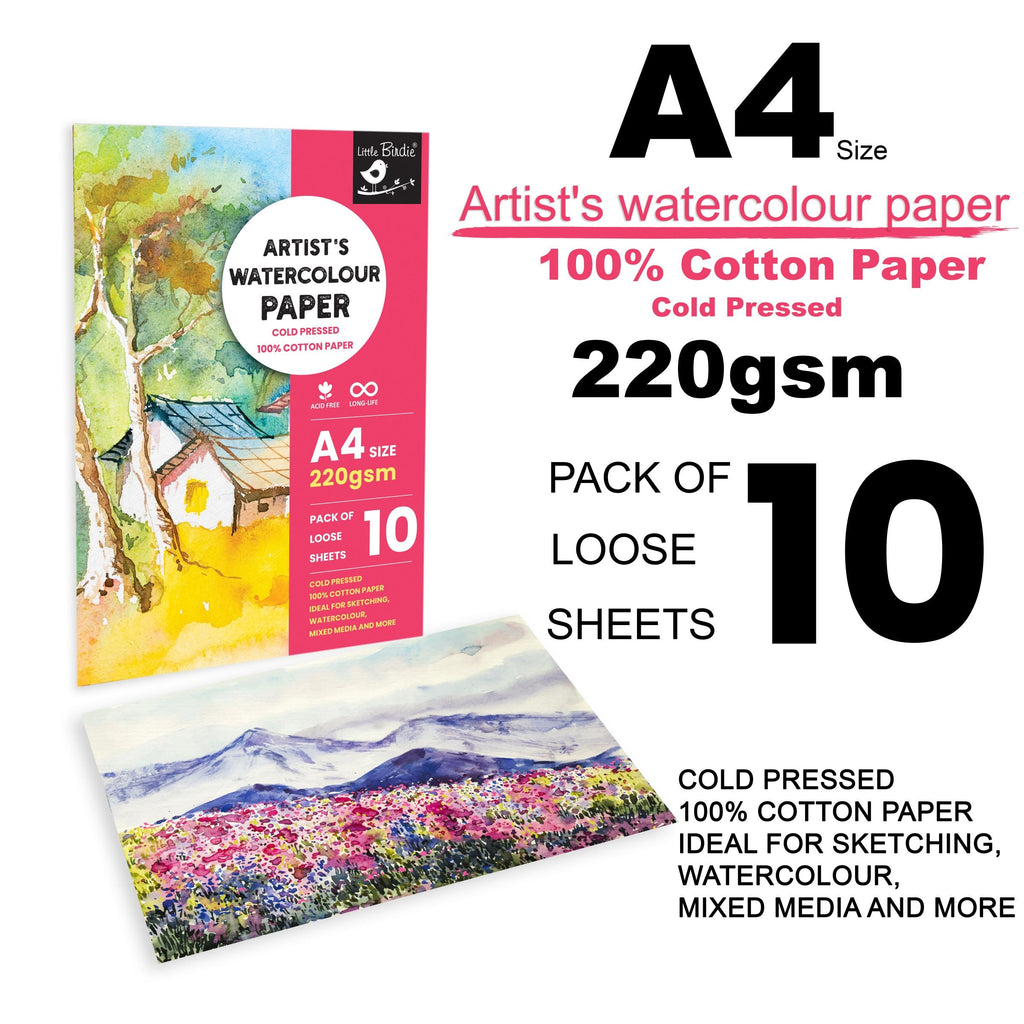 Artist`s Water Colour Paper Cold Pressed A4 Size 220 Gsm Pack Of 10 Sheets