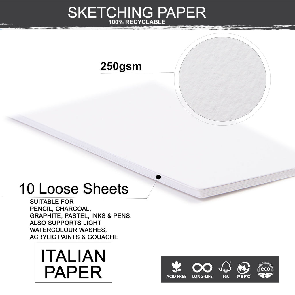 Sketching Paper A4 Size 250 Gsm Pack Of 10 Sheets Pb Lb