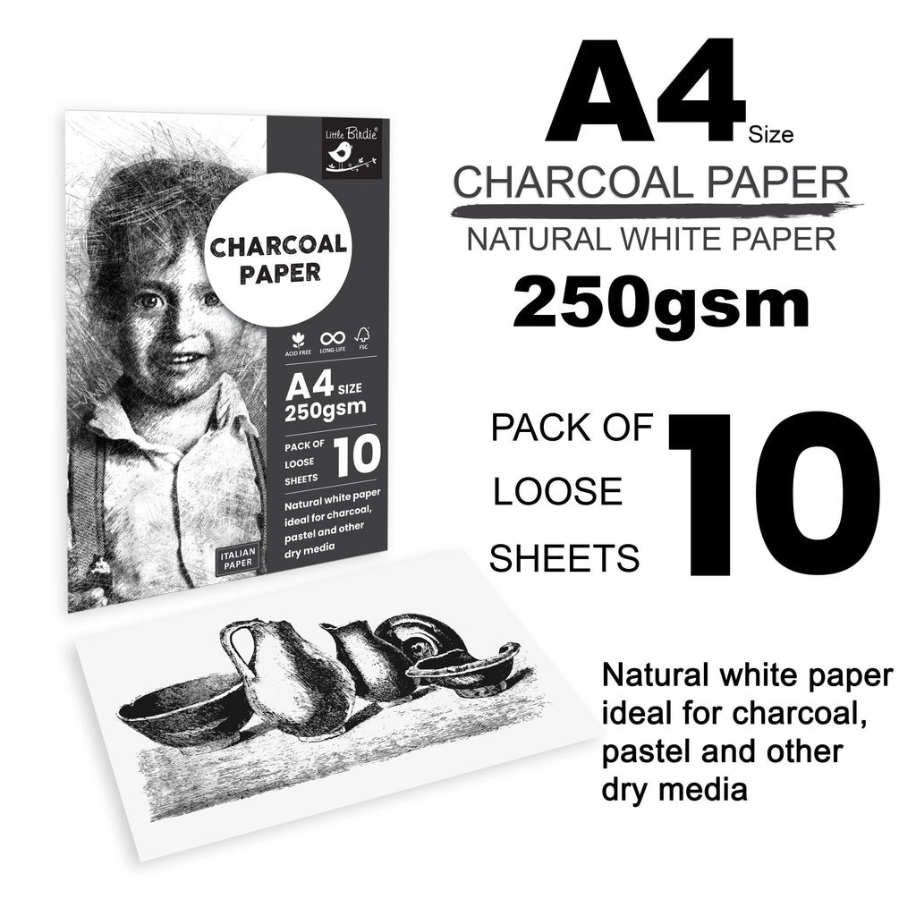 Charcoal Paper A4 Size 250 Gsm Pack Of 10 Sheets