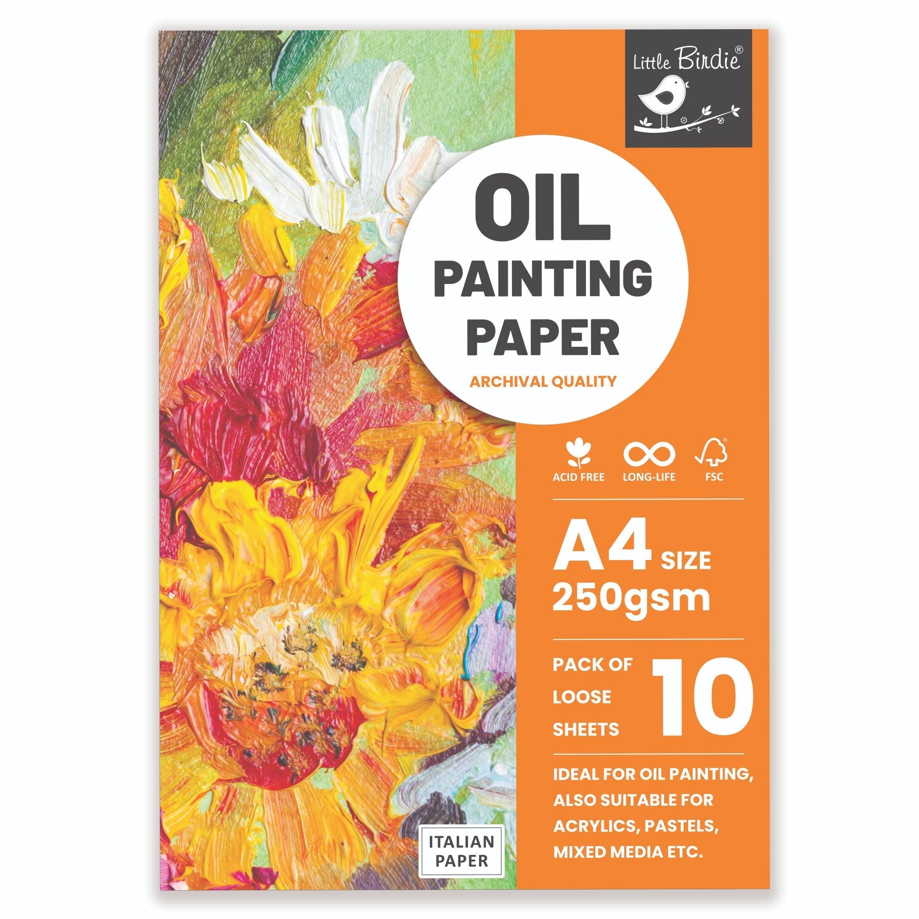 Oil Painting Paper A4 Size 250 Gsm Pack Of 10 Sheets