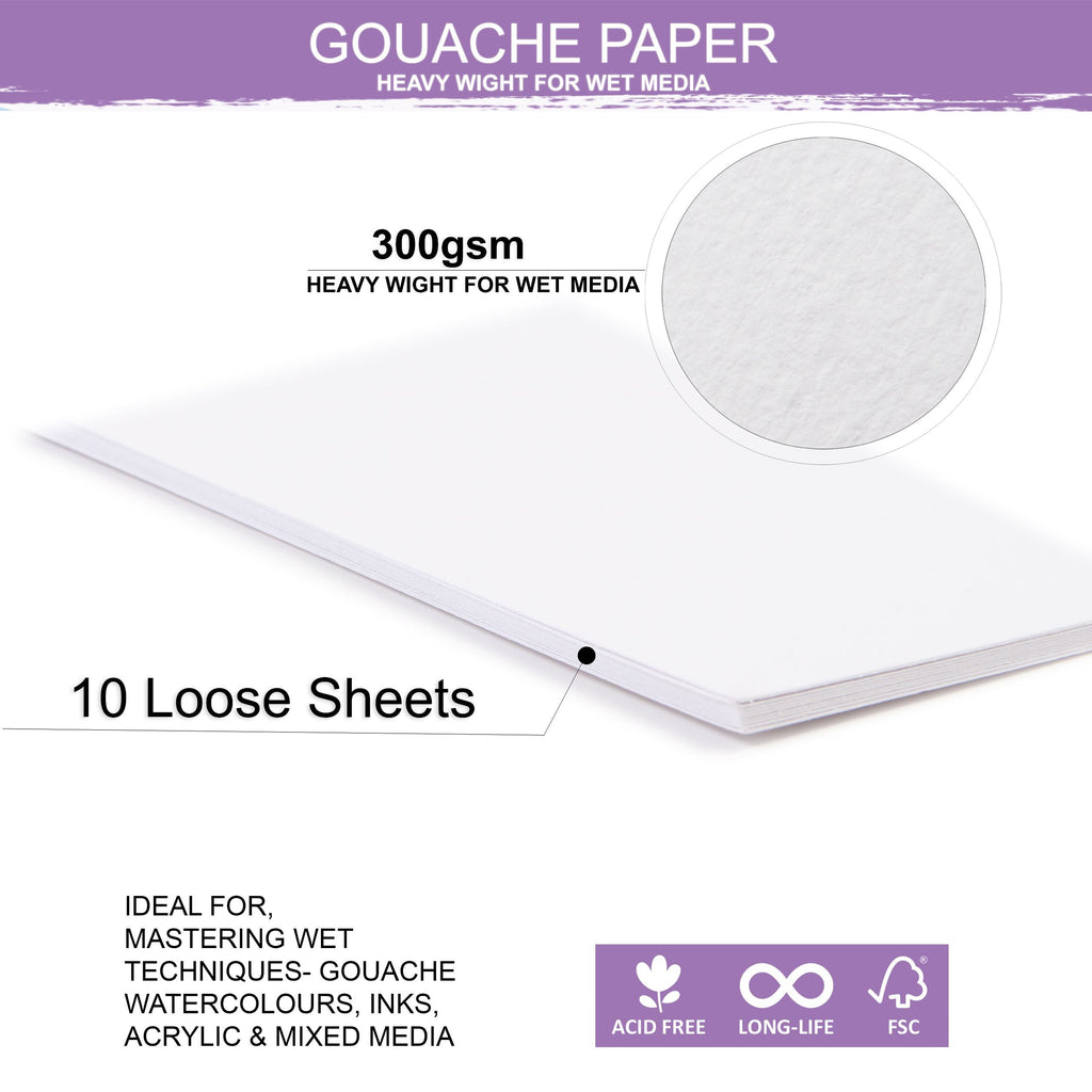 Gouache Paper A4 Size 300 Gsm Pack Of 10 Sheets