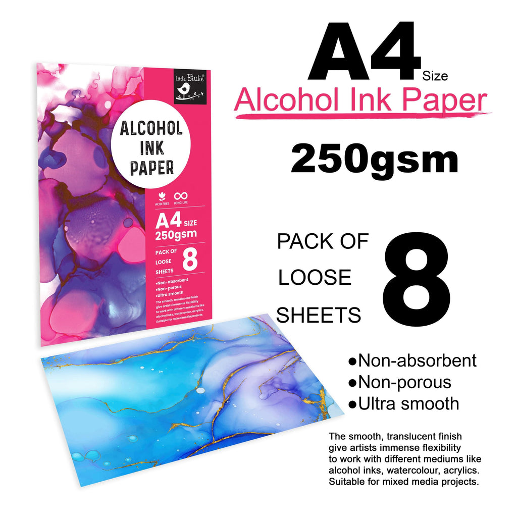 Alcohol Ink Paper A4 Size 250 Gsm Pack Of 8 Sheets Pb Lb