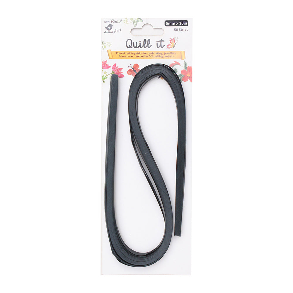 Premium Qulling Extra Long 21Inch X 5Mm Black 50Strips