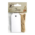 Tags 8.3 X 4.2 cm With Jute Twine 14 mtr White 50pcs