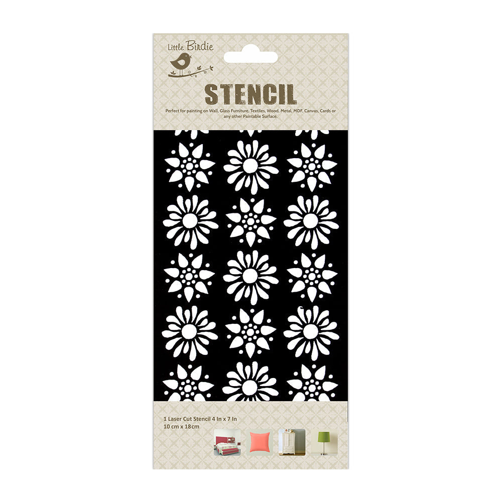 Stencil Flower Rhapsody 4X7 Inch 1Pc