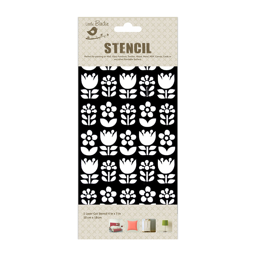 Stencil Flowerful 4X7 Inch 1Pc