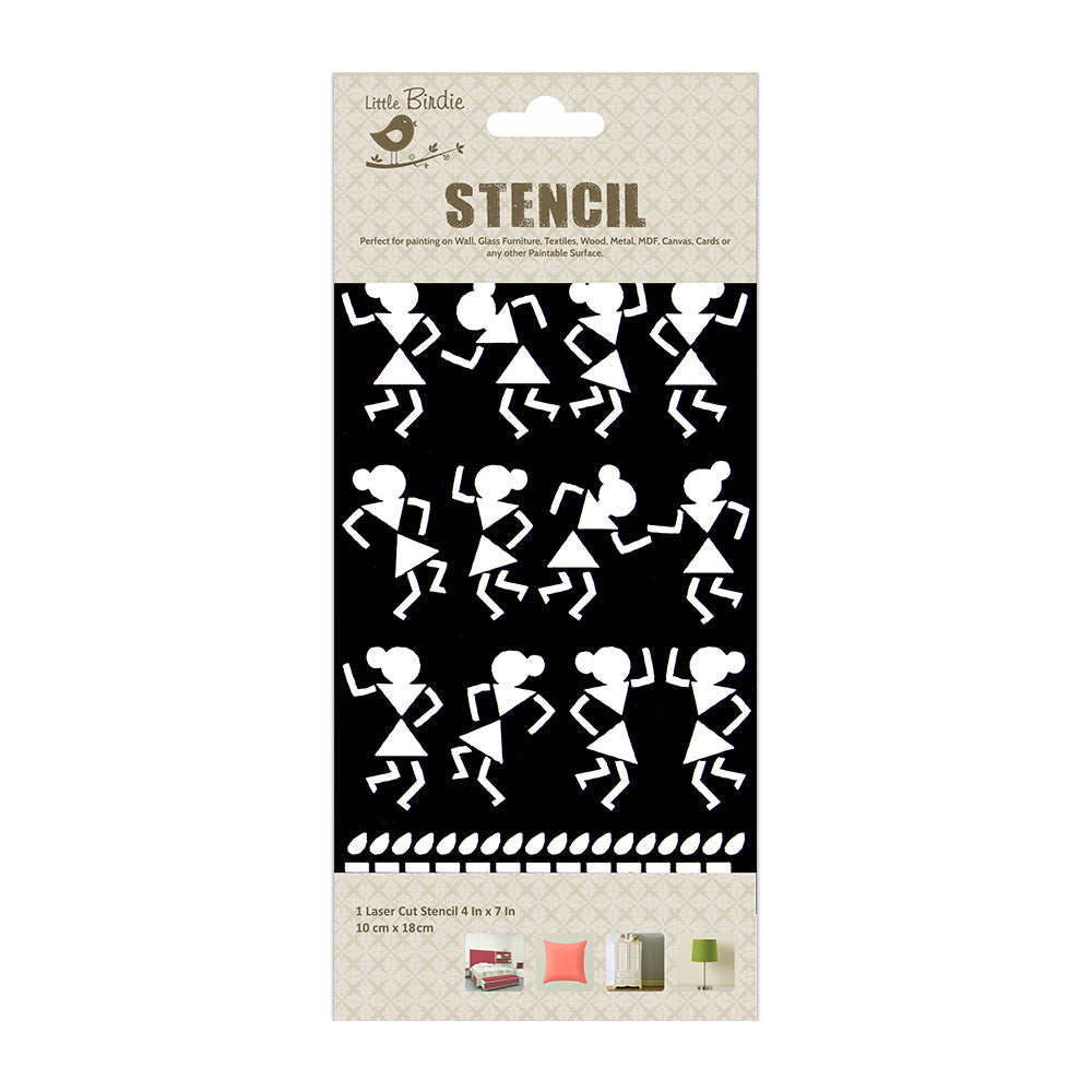 Stencil Tribal Dance 4X7 Inch 1Pc