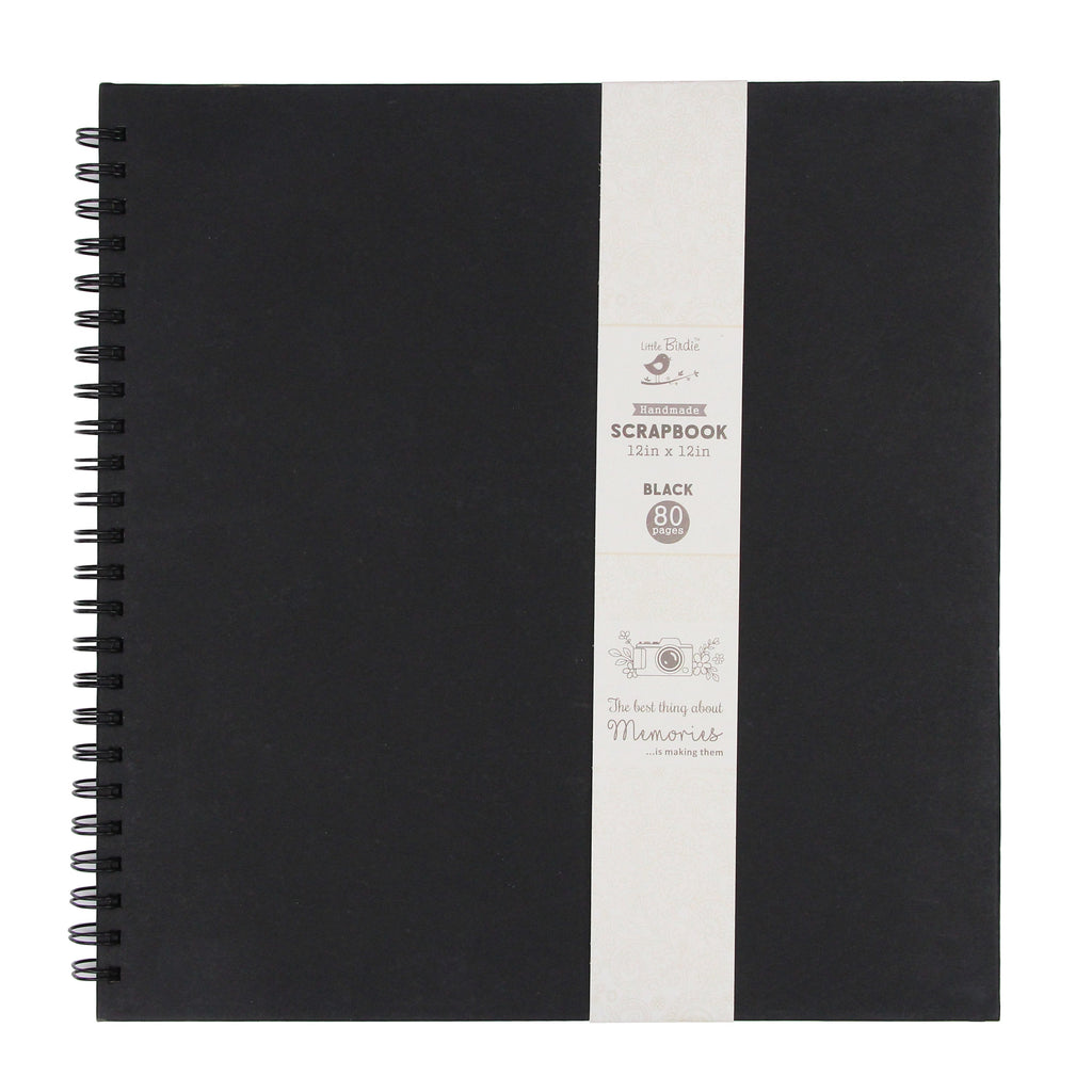 Little Birdie Scrapbook Album 12 x 12 - Black, 40 Sheets