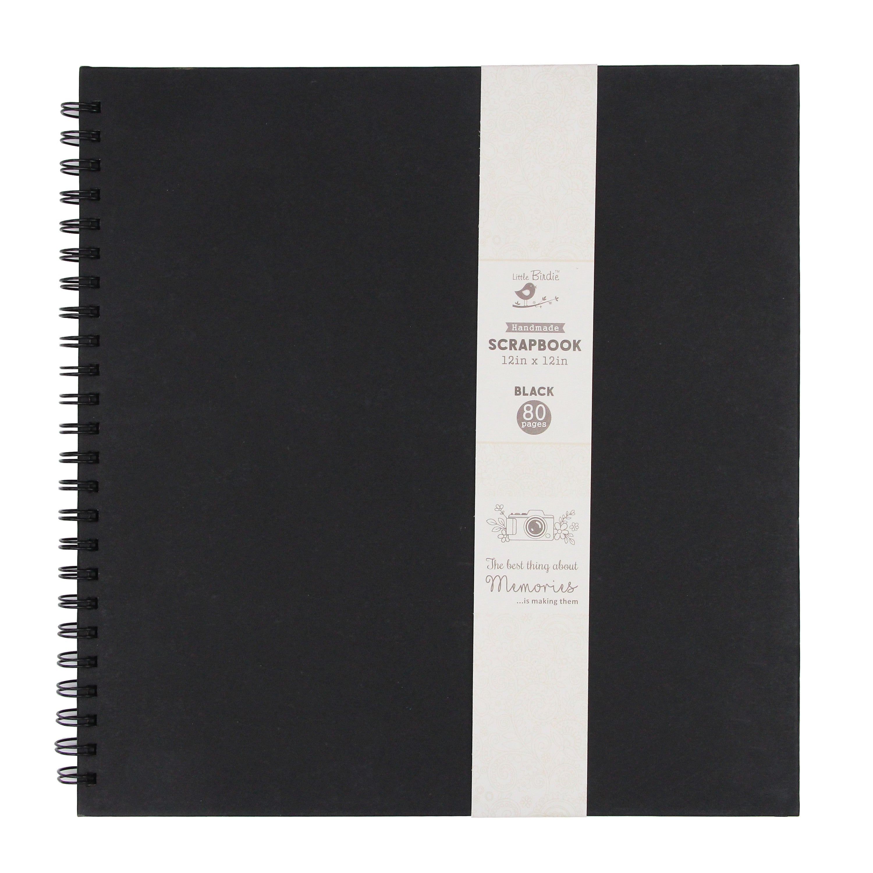 Little Birdie Scrapbook Album 12 x 12 - Black, 40 Sheets