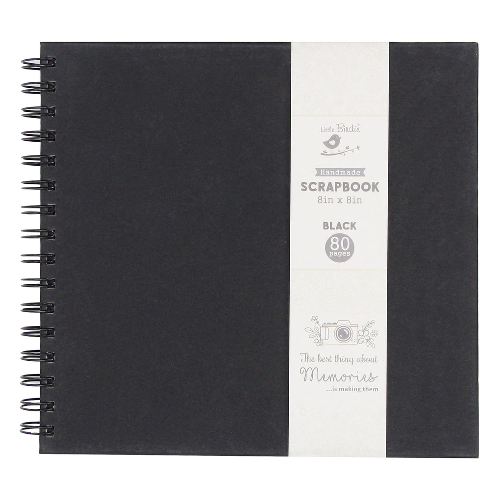 Little Birdie Scrapbook Album 8 x 8 - Black, 40 Sheets
