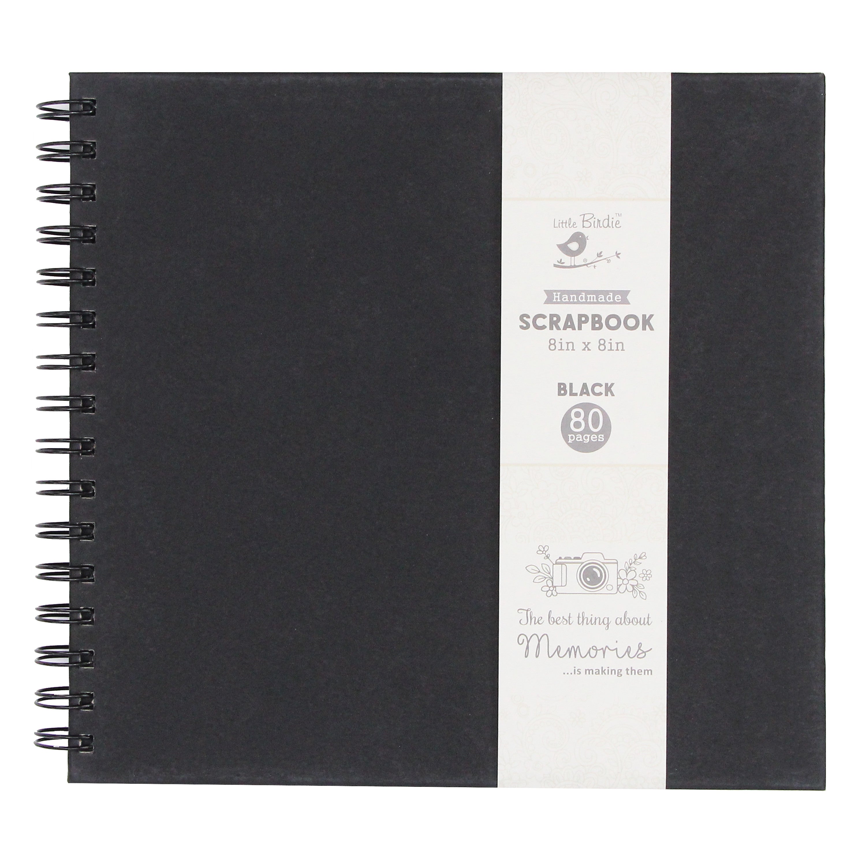 Little Birdie Scrapbook Album 8 x 8 - Black, 40 Sheets