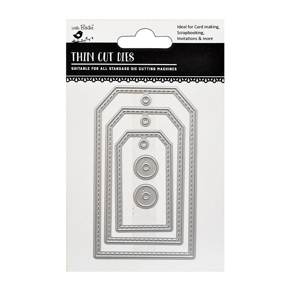 Stitched Thin Cut Dies Tags 5Pc