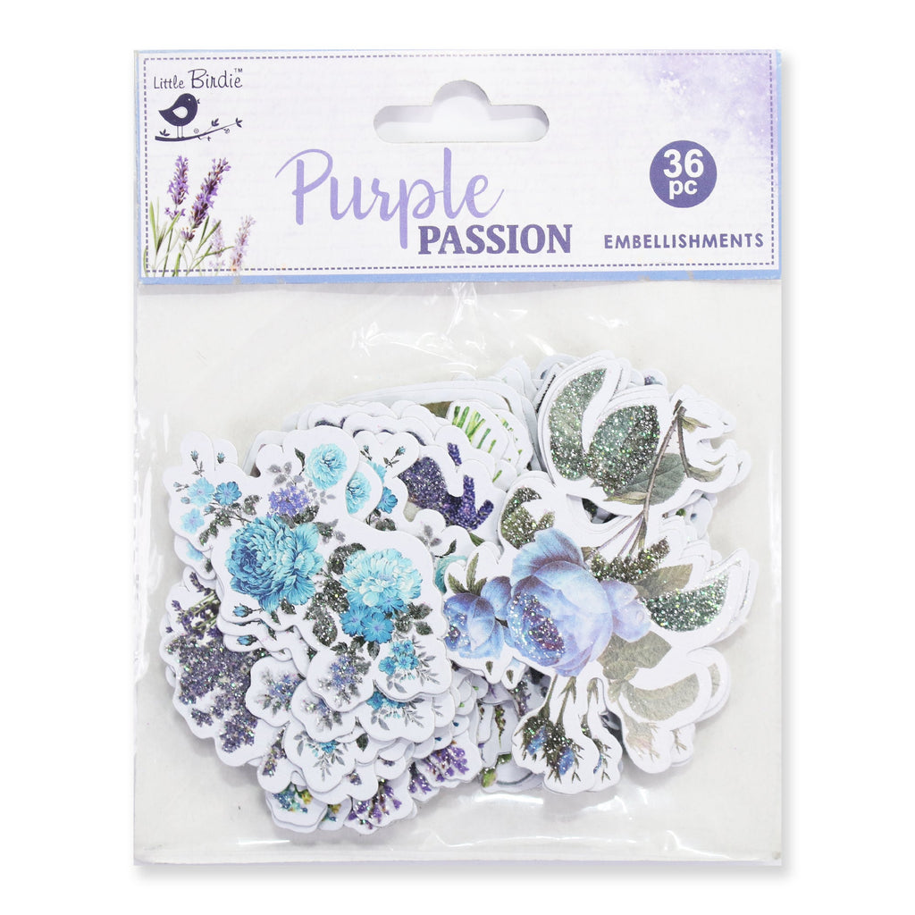 Purple Passion Ephemera Stickers 36pcs