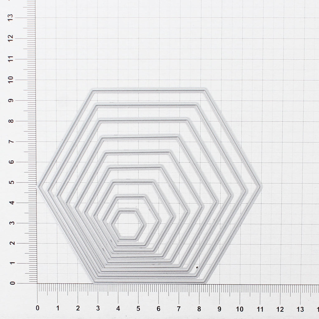 Thin Cut Dies Hexagonal Layout 9.5Cm X 11Cm--1.5Cm X 1.8Cm 9Pc