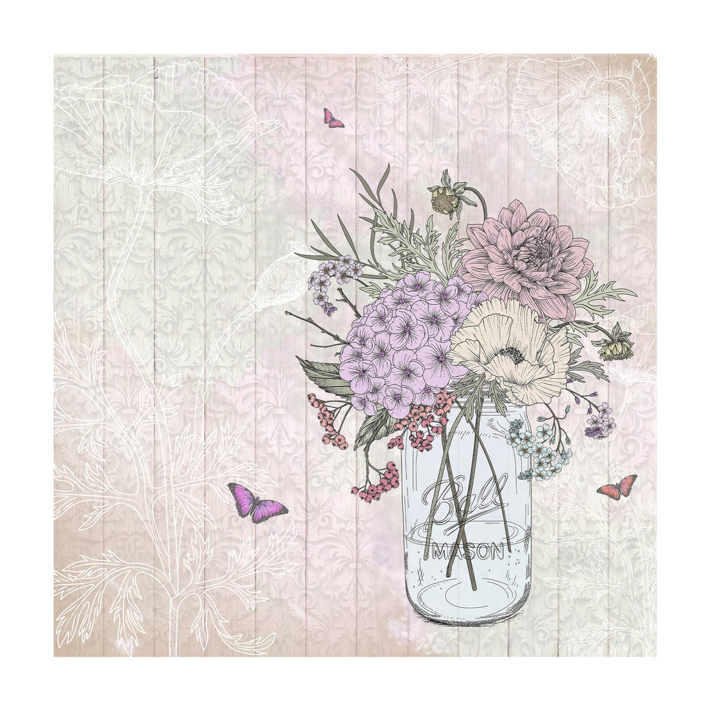 Printed Cardstock Pack - Botanical Garden, 12 X 12inch, 12Designs, 250gsm, 12Sheets