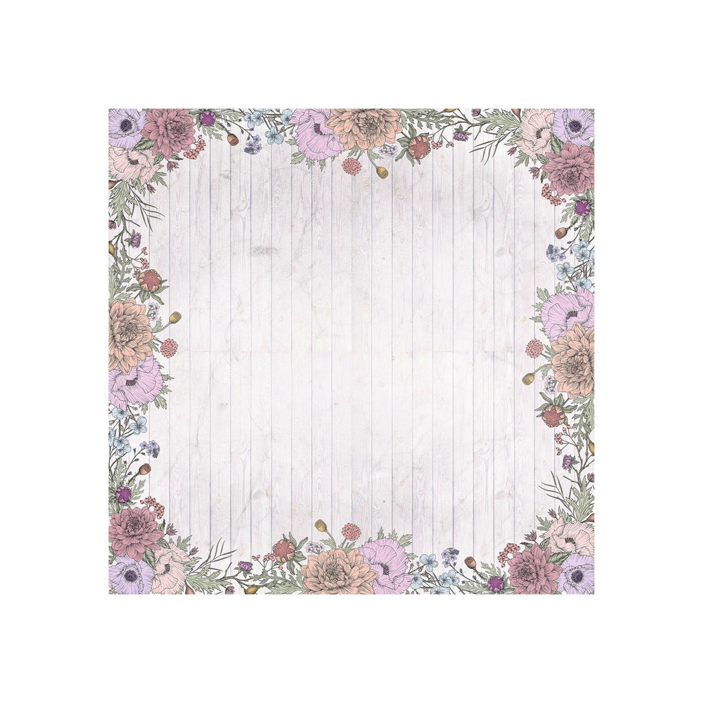 Printed Cardstock Pack - Botanical Garden, 6 X 6inch, 12Designs, 250gsm, 24Sheets