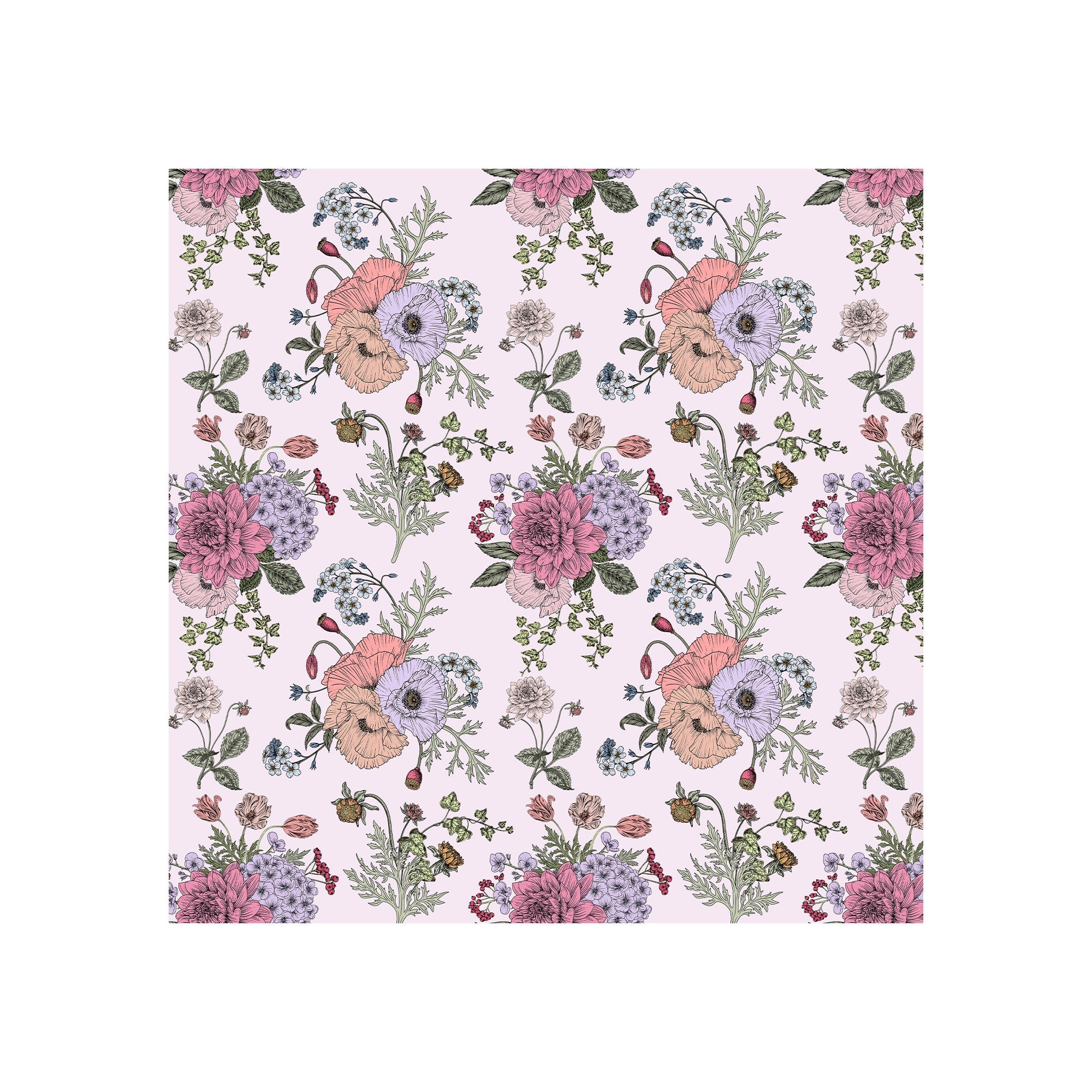 Printed Cardstock Pack - Botanical Garden, 6 X 6inch, 12Designs, 250gsm, 24Sheets