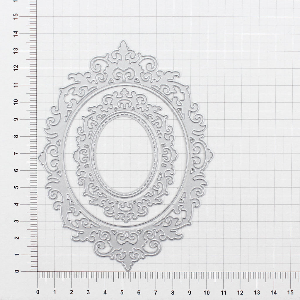 Thin Cut Nested Dies Victorian Oval Frame 10.3Cm X 13.6Cm 7.3Cm X 8.4Cm 6.2Cm X 8Cm 4Cm X 5.1Cm 4Pcp