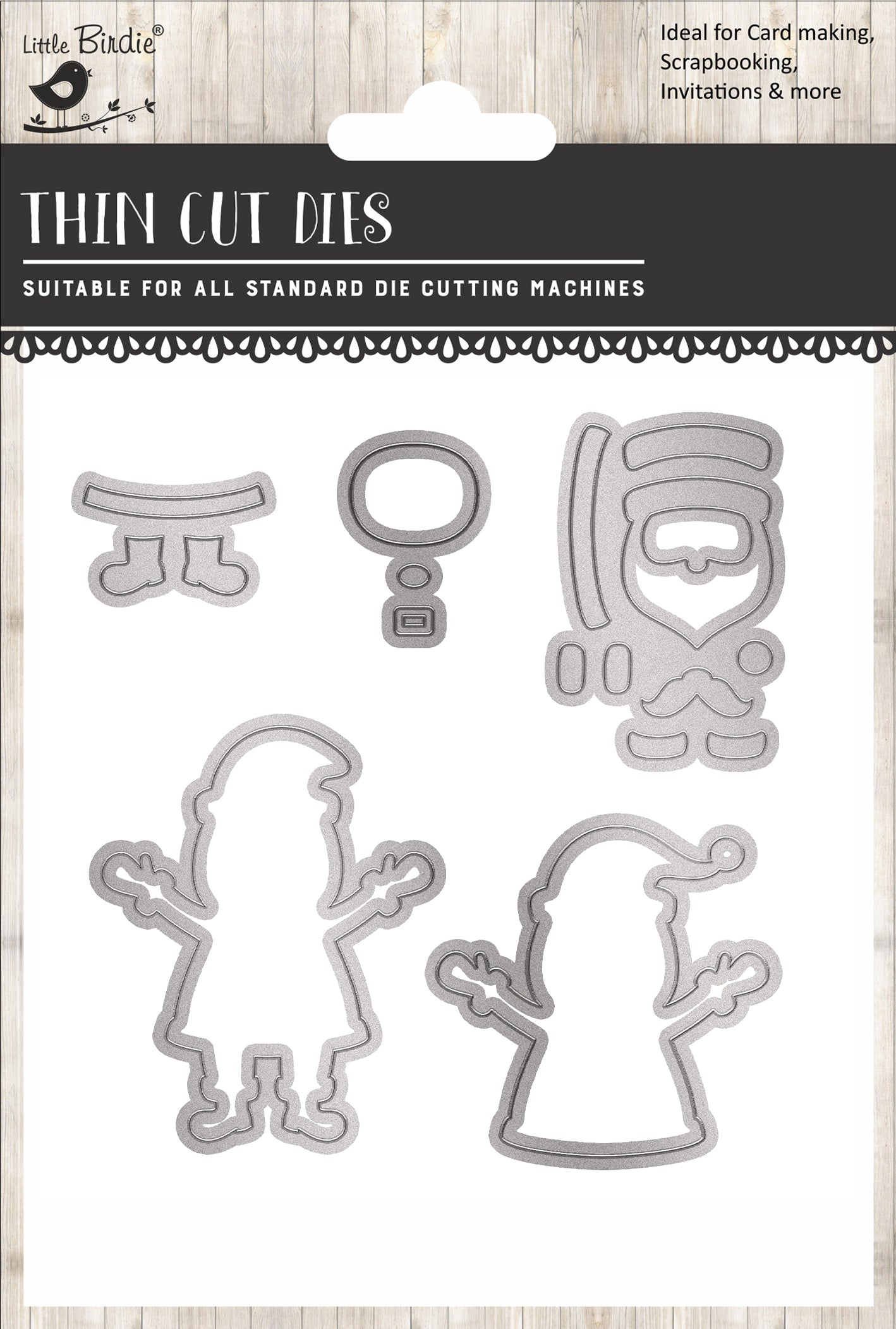 Christmas Thin Cut Dies Santa Claus 128 x 72mm 5pc