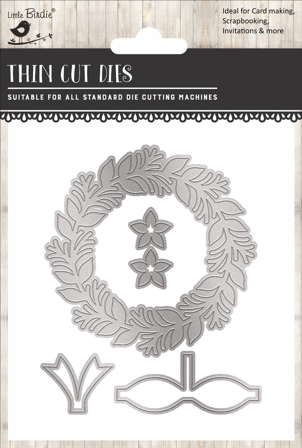Christmas Thin Cut Dies Festive Wreath 102 x 81mm 5pc