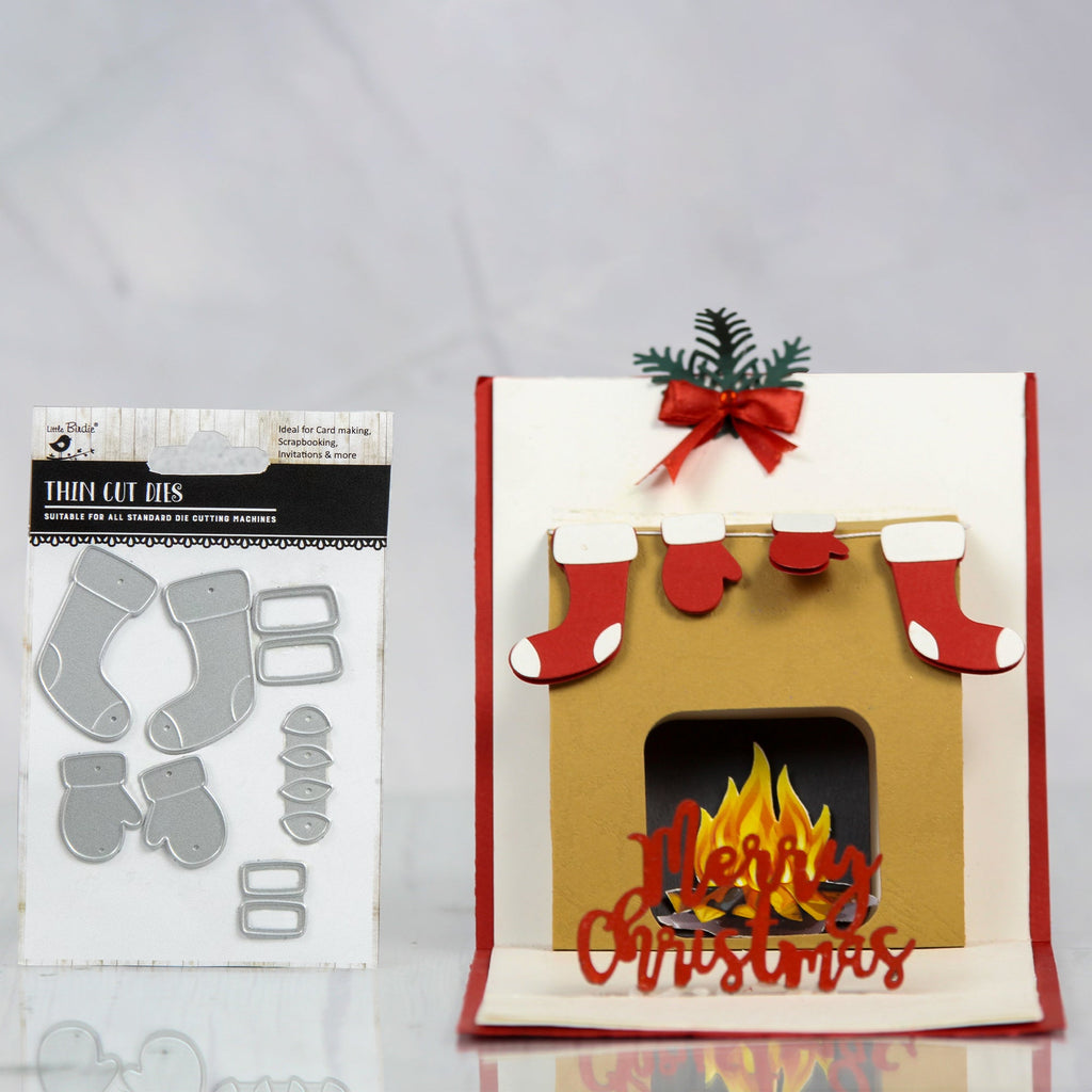 Christmas Thin Cut Dies Mittens and stockings 90 x 64mm 7pc