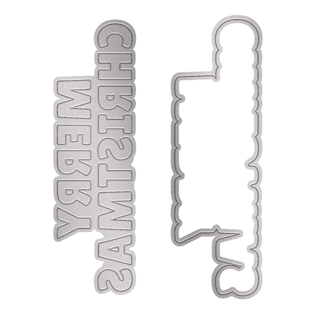 Christmas Thin Cut Dies Merry Christmas 60 x 95mm 2pc