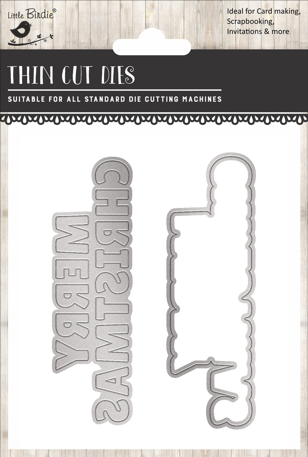 Christmas Thin Cut Dies Merry Christmas 60 x 95mm 2pc