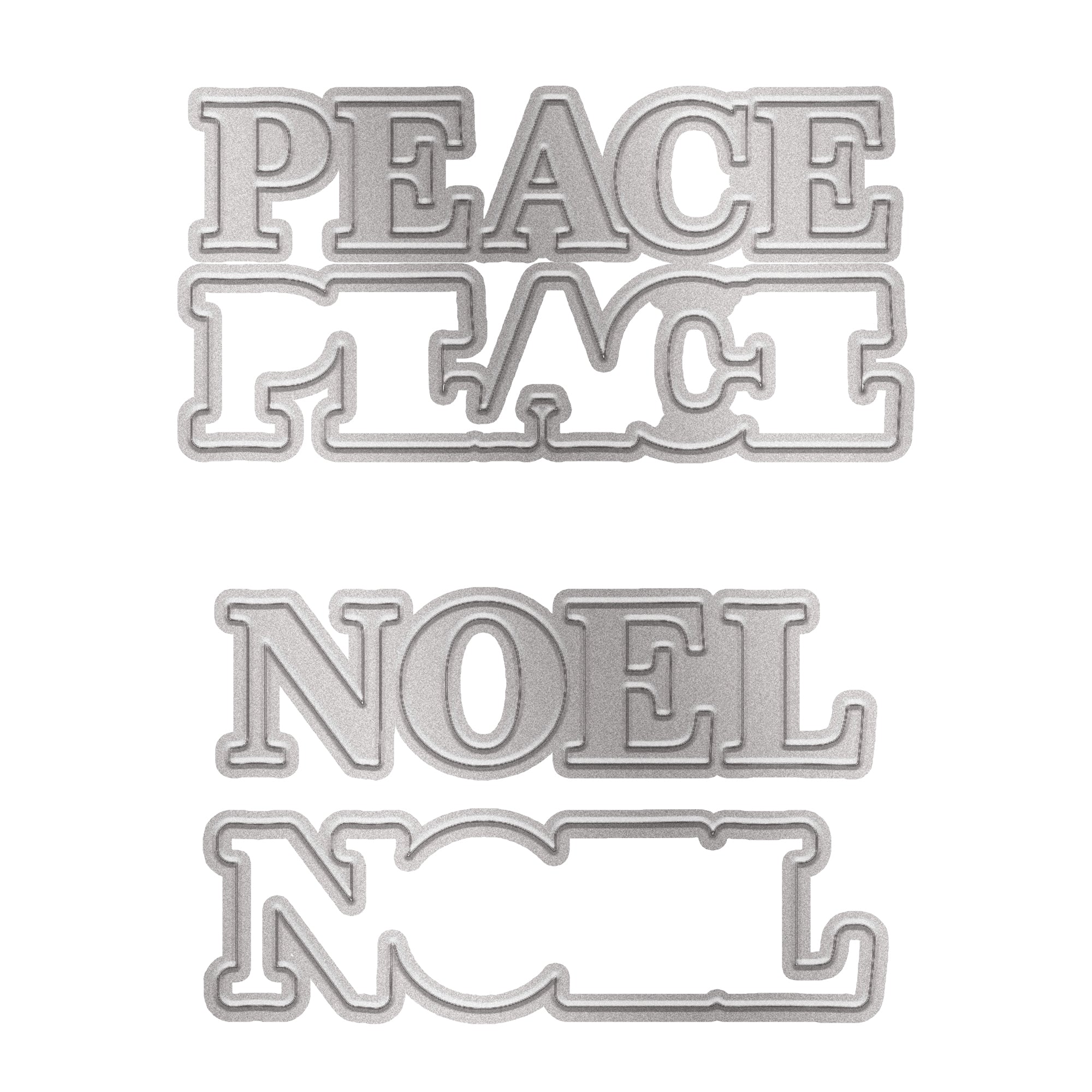 Christmas Thin Cut Dies Peace Noel 66 x 70mm 4pc