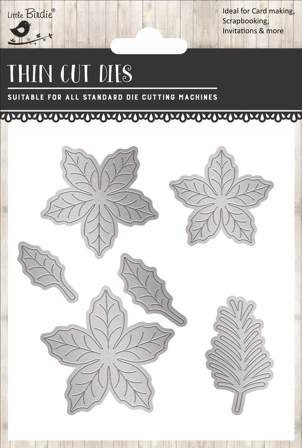 Christmas Thin Cut Dies Poinsettia 80 x 93mm 6pc