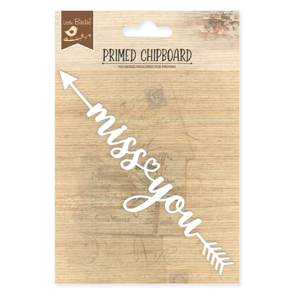 Primed Chipboard Miss You L 11 X W 2.25Cm 1Pc