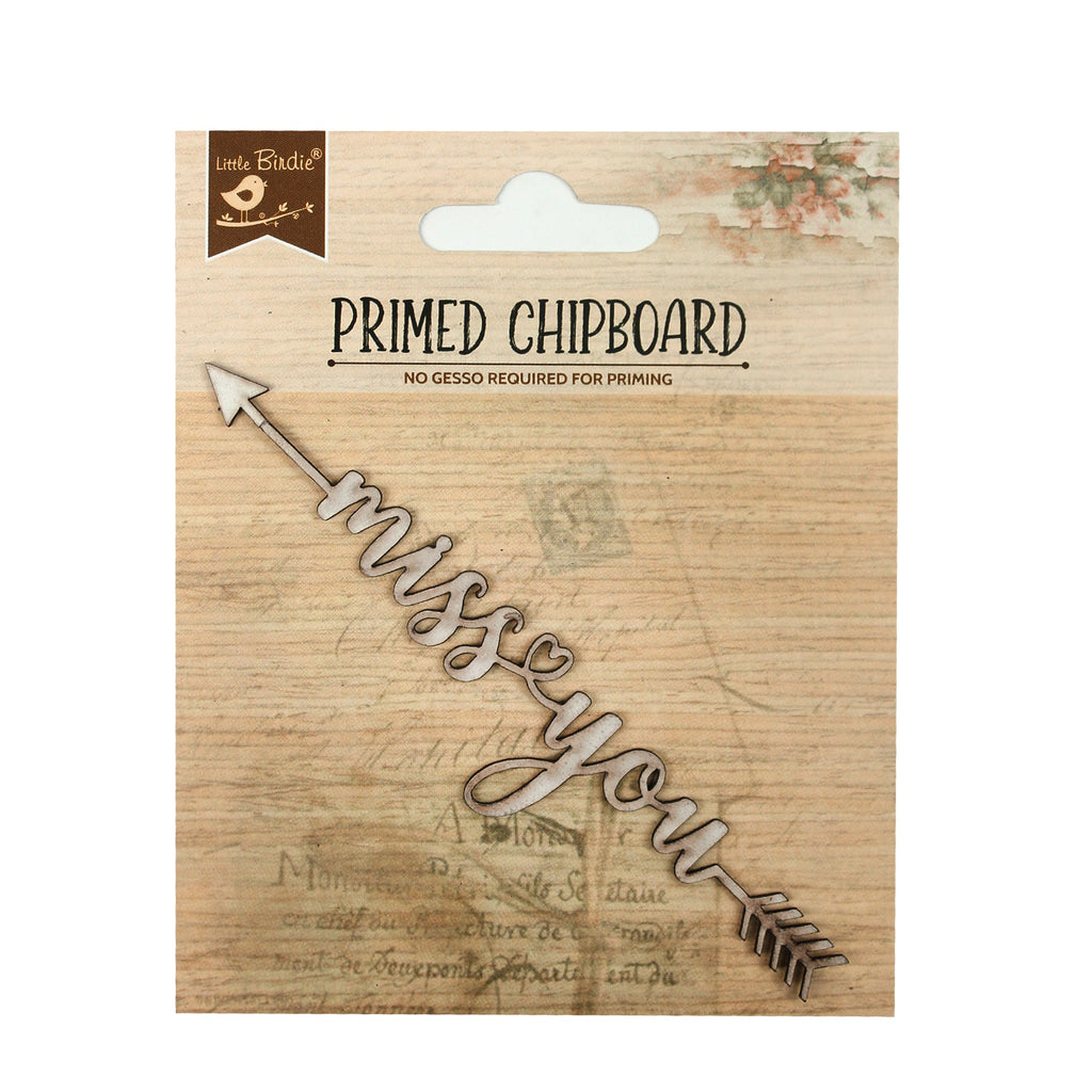 Primed Chipboard Miss You L 11 X W 2.25Cm 1Pc