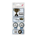 Little Birdie Self-adhesive Foil Stickers - Greatest Dad, 5Pc