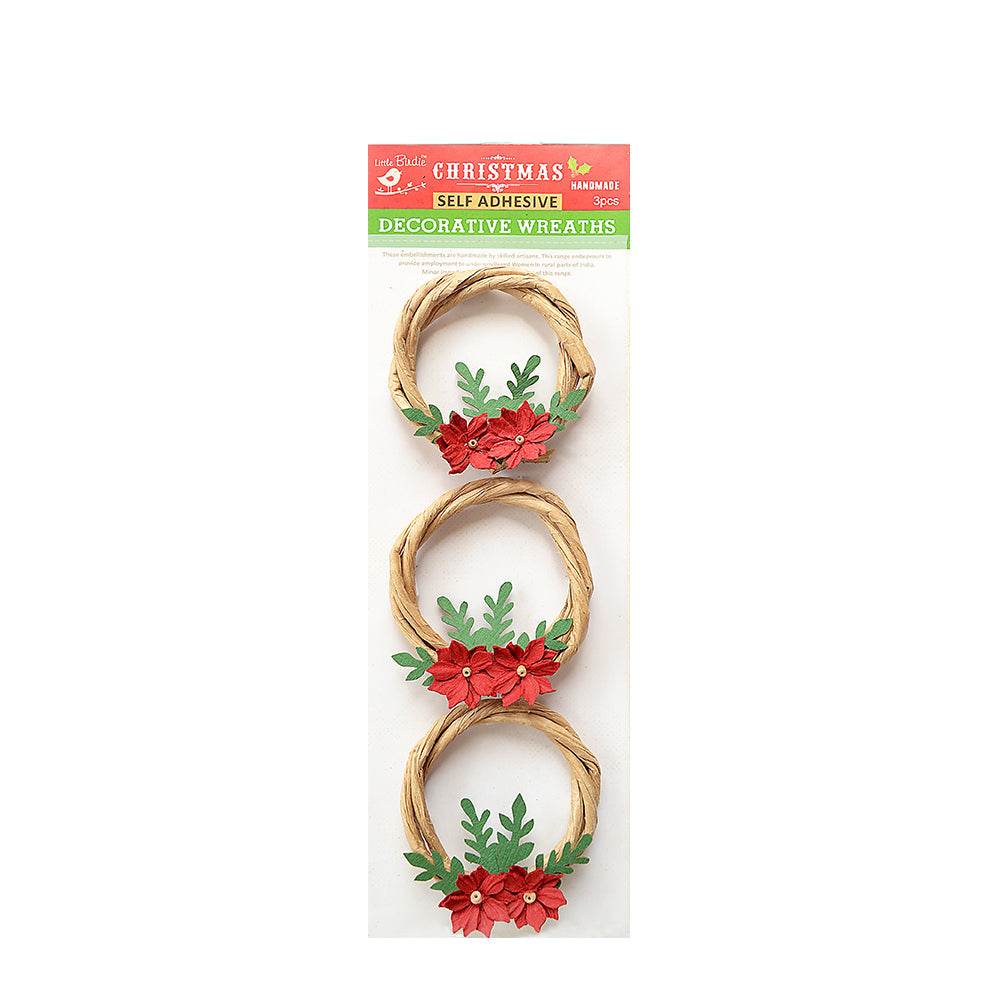 Little Birdie Christmas Wreath - Holiday Blossom, 3pc