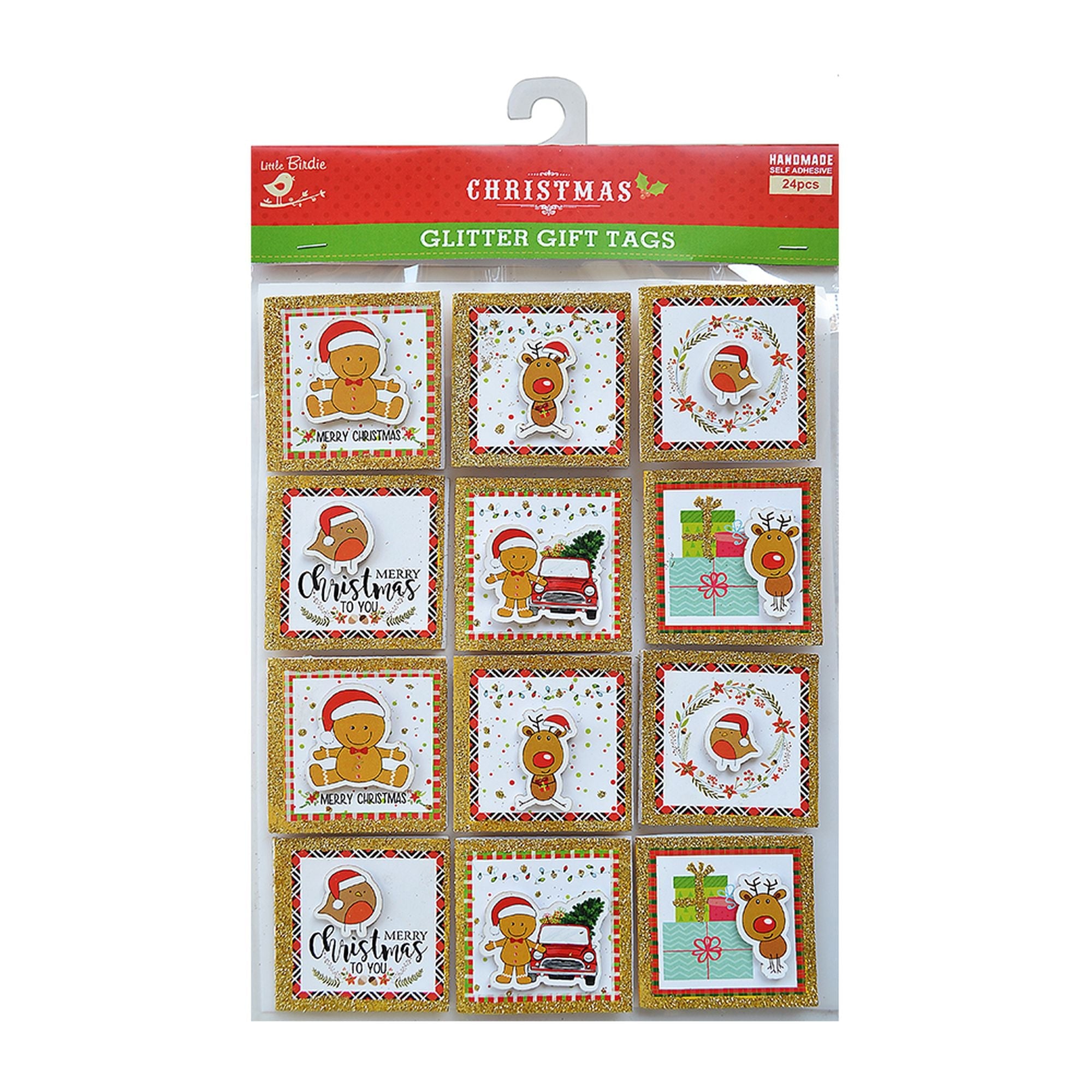 Christmas Glitter Toppers - 24Pc