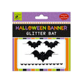 Little Birdie Halloween Banner Glitter Bat 12Pc & Cotton Cord 3m, 1Pack