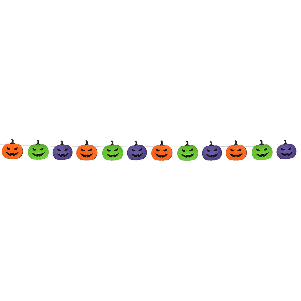 Little Birdie Halloween Banner Pumpkin 12Pc & Cotton Cord 4m, 1Pack