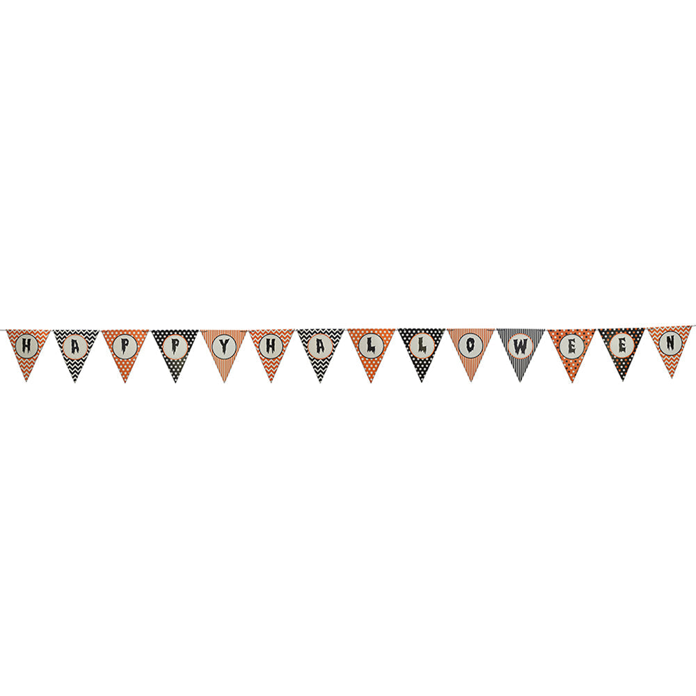 Little Birdie Halloween Banner - Printed 12Pc & Cotton Cord 3m, 1Pack